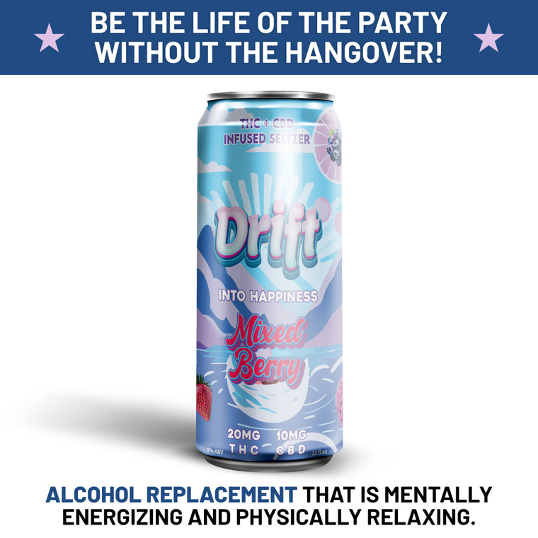 Drift Mixed Berry THC + CBD Seltzer - 20mg (4-Pack)