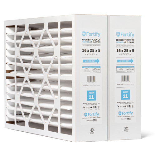 Fortify 16x25x5 MERV 11 Air Filters. (2-Pack)  Replacement for Lennox X6670 Healthy Climate | Whole House HVAC Furnace Filter.