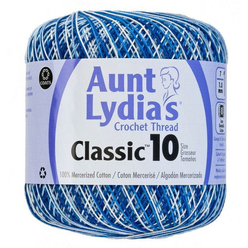 Aunt Lydia Crochet Cotton Size 10-Shaded Blues
