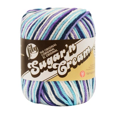 Lily Sugar'n Cream Yarn - Solids Super Size- Blueberry 4oz 4 Ply 200 Yards