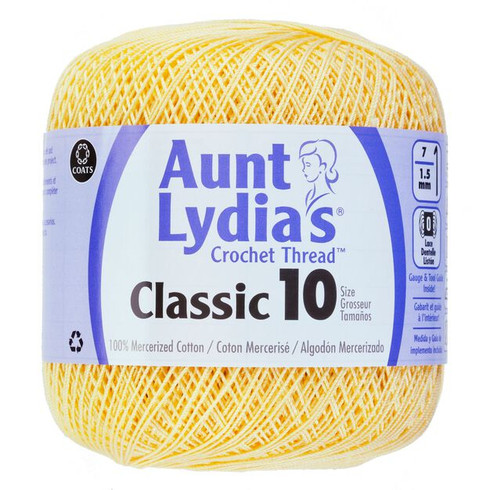 Aunt Lydia's Classic Crochet Thread Size 10 - Maize