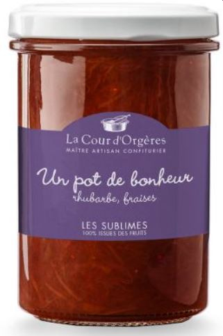 Confiture Cour D'Orgères FRAISE RHUBARBE POT 230 G