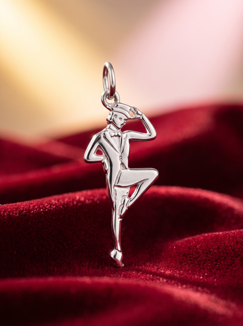 Tap Dancer Charm - Nutcracker Dance Jewelry Silver