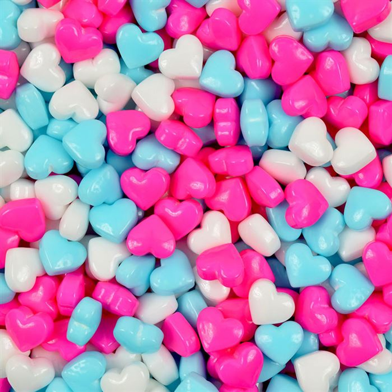 Pink, White & Blue Happy Hearts - 2.5 lb