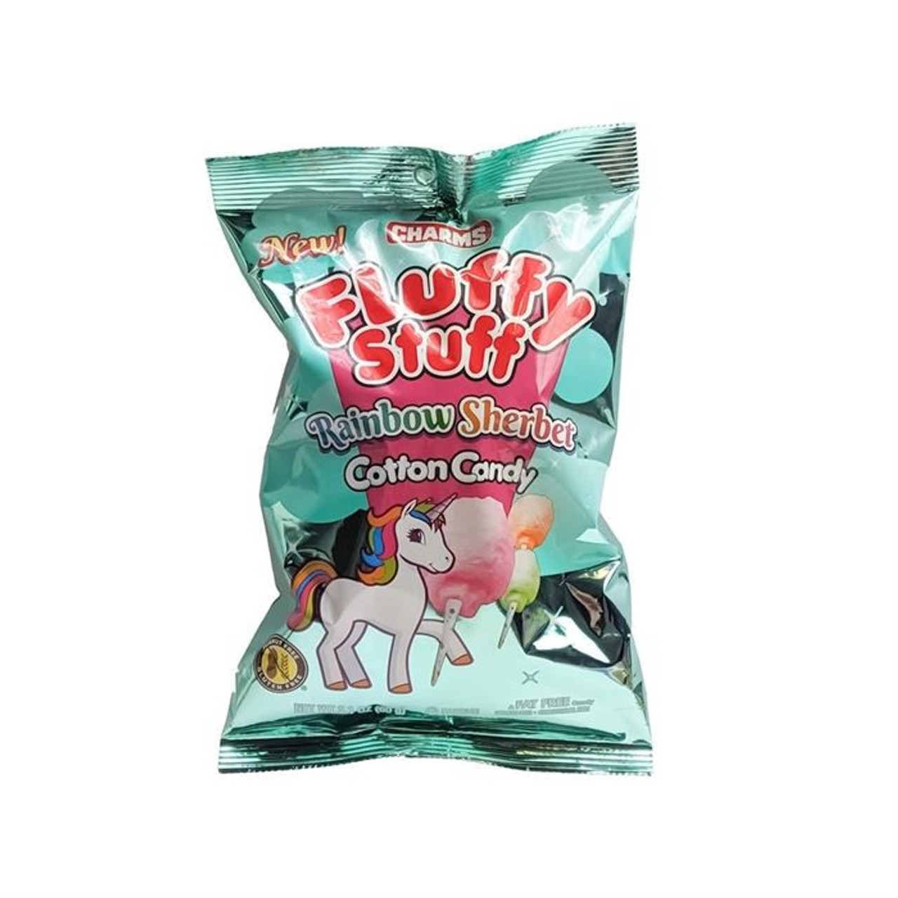 Fluffy Stuff Rainbow Sherbet Cotton Candy - 2.1 oz Bag