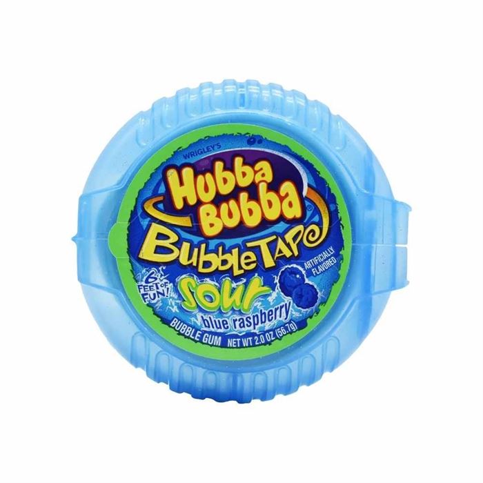 Hubba Bubba Bubble Tape Original and Hubba Bubba Bubble Tape Sour Blue  Raspberry Bundle | 6 Feet of Gum Each Tape | 2 Original Flavor Gum and 2  Blue