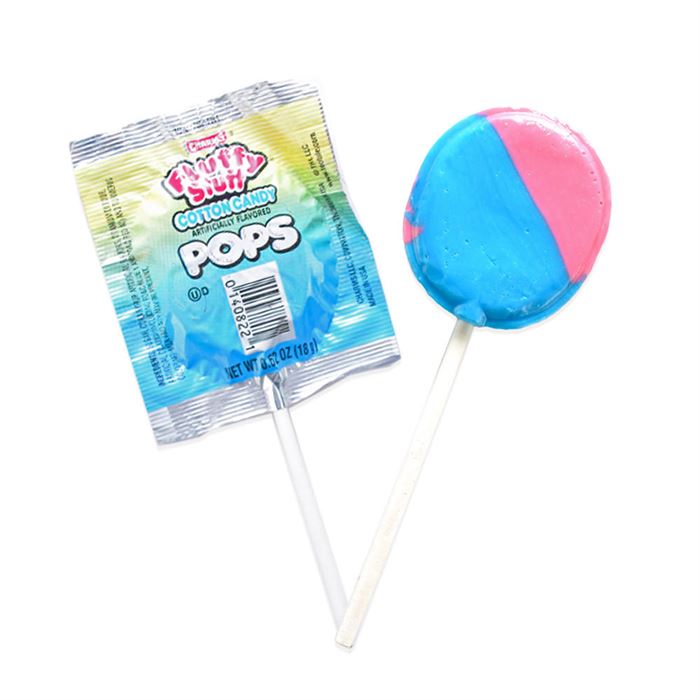 Fluffy Stuff Cotton Candy Lollipops - 48 Count