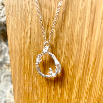 Textured Hoop  - Sterling Silver Necklace by Adjoua Designs,  Grange Gallery, Wareham Dorset