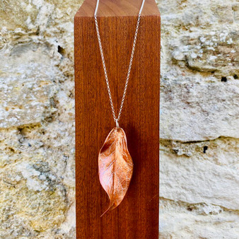 Holly Leaf, with copper lustre finished with an acrylic glaze designed and made by Jason and Esme, Grange Gallery, Dorset.