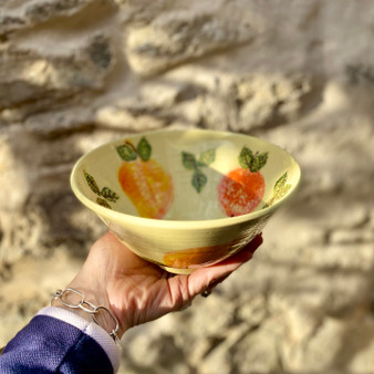 Pears and Oranges Bowl - Ceramic designed and made by Jane Elmer-Smith,  Grange Gallery, Dorset