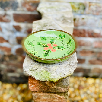 Holly Dish with Gold Lustre - Ceramic designed and made by Jane Elmer-Smith,  Grange Gallery, Dorset