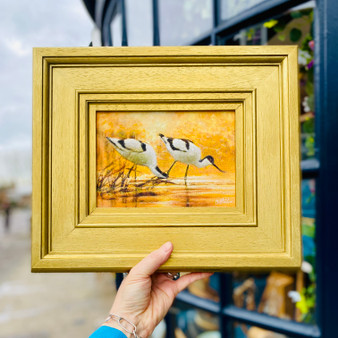 Avocets at Sunset , original painting by Cliff Towler, Grange Gallery, Dorset