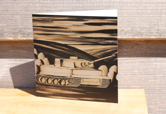 Tiger I in Sepia - Greeting Card