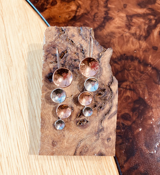 Copper and Silver Earrings by Adjoua Designs, Wareham