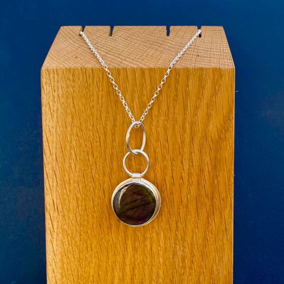 Labradorite set in Sterling Silver with Starfish reverse by Adjoua Designs,  Grange Gallery, Wareham Dorset