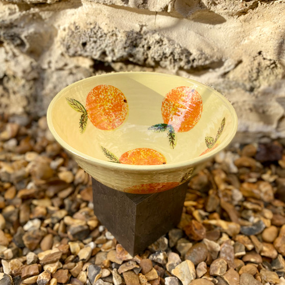 Oranges Bowl - Ceramic designed and made by Jane Elmer-Smith,  Grange Gallery, Dorset