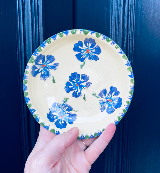 Purple Pansy Dish - Ceramic, designed and made by Jane Elmer-Smith, Isle of Purbeck