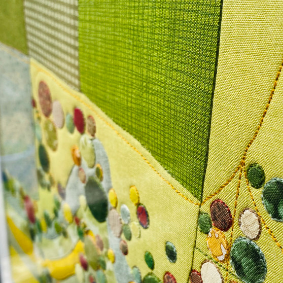 Hedbury, Isle of Purbeck . Original fabric and thread textile map by Laura's Textisle