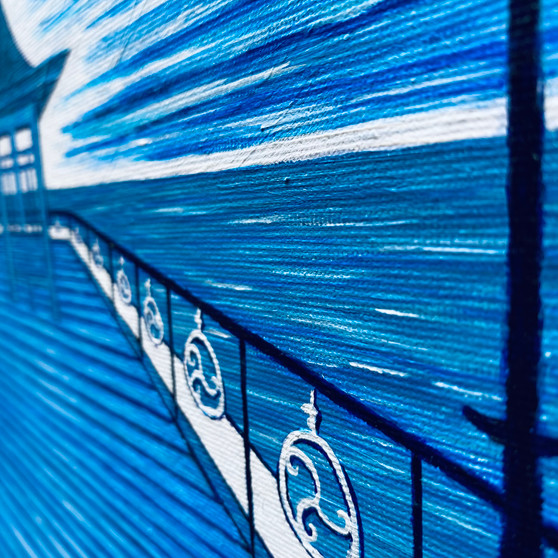 Swanage Pier Original Painting by Esme James Contemporary Artist, Grange Gallery, Dorset