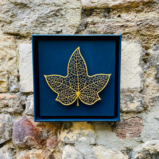 Gold Birch and  Oak Ivy Leaf Relief designed and made by Jason and Esme, Grange Gallery, Dorset.