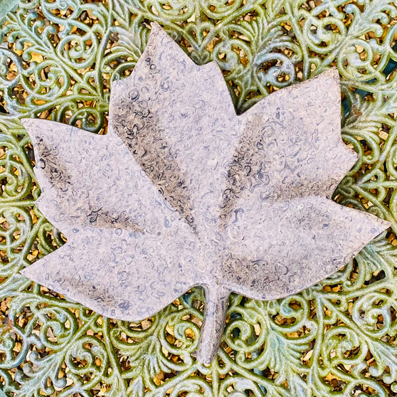 Leaf  Sculpture,  Purbeck Stone carved  by Jonathan Sells, Grange Gallery, Dorset
