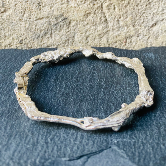 Reticulated Bangle- Sterling Silver  by Adjoua Designs,  Grange Gallery, Wareham Dorset.
