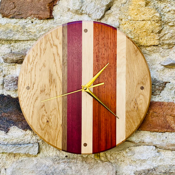 Trinity Clock, hardwood clock by Jason and Esme, Grange Gallery, Dorset