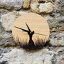 Peeping  Deer, Oak Clock designed and made by Jason and Esme, Grange Gallery, Dorset
