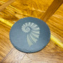 Ammonite engraved coaster designed by Jason and Esme at Grange Gallery