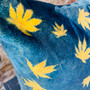 Fern Square Handmade Cushion - Navy & Yellow