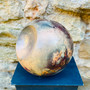 Cosmos Sphere Sculpture, Barrel-fired ceramic by David Pointer, Grange Gallery, Dorset