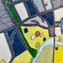 Wareham VIII, Dorset. Original fabric and thread textile map by Laura's Textisles