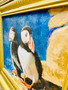 Two Puffins, original painting by Cliff Towler, Grange Gallery, Dorset