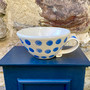 Ceramic mug with hand printed spot design by Jane Elmer-Smith, Grange Gallery, Dorset