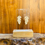 Leaf earrings, designed and made by Jason and Esme at the Grange Gallery workshop, Wareham, Dorset.