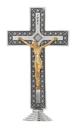 (119-30) 5" TWO-TONE STAND CRUCIFIX