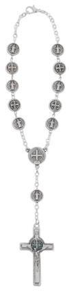 (AR114C) METAL ST. BENEDICT AUTO ROSARY