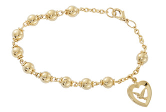 (BR7) 7.5" GOLD H.S. ROSARY BRACELET