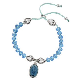 (B1038C) BLUE CRYSTAL MIRAC WITH HEART