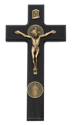 (80-211) 9" BLACK ST BENEDICT CRUCIFIX