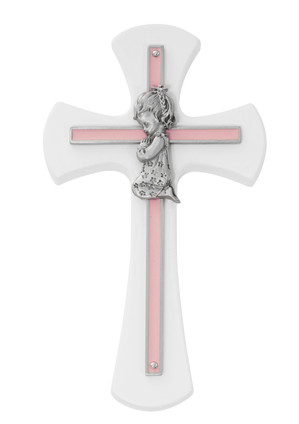 (73-76) 7" PINK GIRL CROSS ON WHITE