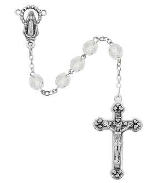 (120-CRX) 6MM CRYSTAL/APRIL ROSARY