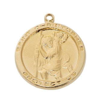 (H515CH) 18" GP PEWT ST. CHRISTOPHER 