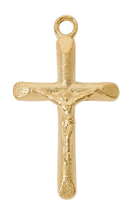 (H8013) 18" GP PEWT CRUCIFIX,BOXED.