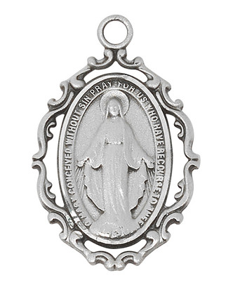 (D621MI) 18" CH PEW MIRACULOUS MEDAL