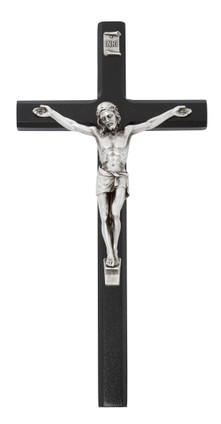 (80-184) 10" BLACK CRUCIFIX, BAGGED