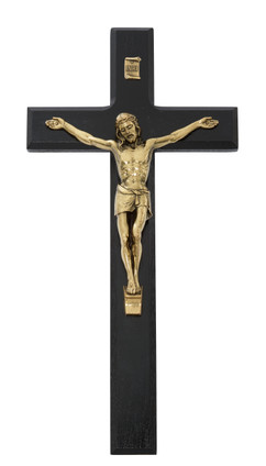 (80-212) 10" BLACK/GOLD CRUCIFIX
