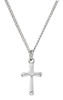 (L9247B) 13" CH SS CROSS W/ CZ 