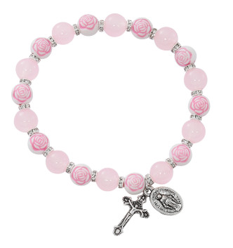 (B1063C) PINK ROSES STRETC BRACELET