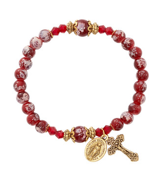 (B1064C) GOLD RED MARBELINE STRETCH BRA